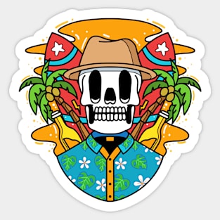 Summer Skull Sticker